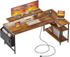 Small L Shaped Desk with Power Outlets 100