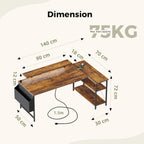 Small L Shaped Desk with Power Outlets 100