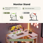 Small L Shaped Desk with Power Outlets 100