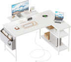 Small L Shaped Desk with Power Outlets 100