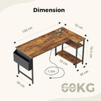 Small L Shaped Desk with Power Outlets 100