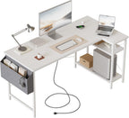 Small L Shaped Desk with Power Outlets 100