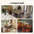 Small L Shaped Desk with Power Outlets 100