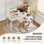 Small L Shaped Desk with Power Outlets 100