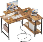 Small L Shaped Desk with Power Outlets 100