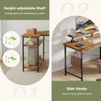 Small L Shaped Desk with Power Outlets 100