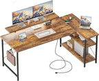 Small L Shaped Desk with Power Outlets 100