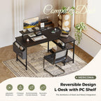 Small L Shaped Desk with Power Outlets 100