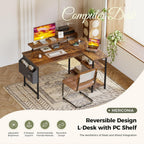 Small L Shaped Desk with Power Outlets 100