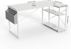 Small L Shaped Desk with Power Outlets 100x70CM