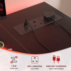 Small L Shaped Gaming Desk with Power Outlets