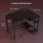 Small L Shaped Gaming Desk with Power Outlets