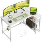 Small L Shaped Gaming Desk with Power Outlets