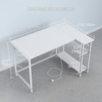Small L Shaped Gaming Desk with Power Outlets