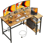 Small L Shaped Gaming Desk with Power Outlets