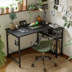 Small L Shaped Gaming Desk with Power Outlets