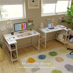 Small L Shaped Gaming Desk with Power Outlets