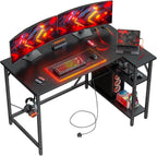 Small L Shaped Gaming Desk with Power Outlets