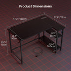 Small L Shaped Gaming Desk with Power Outlets