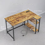 Small L Shaped Gaming Desk with Power Outlets