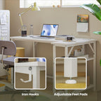 Small L Shaped Gaming Desk with Power Outlets