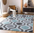 Small Large Duck Egg Hexagon Design Area Rugs