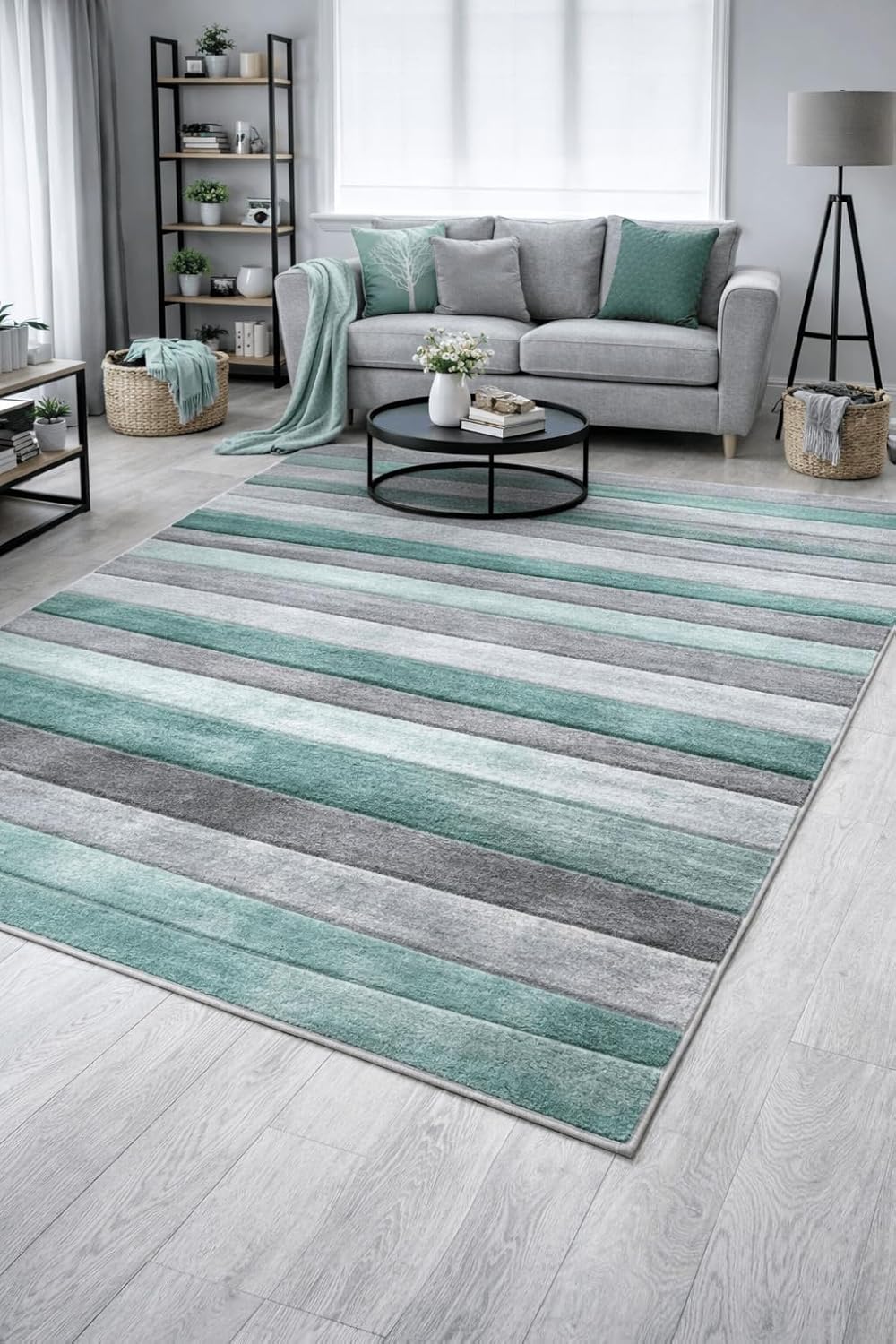 Small Large Duck Egg Wave Design Area Rugs