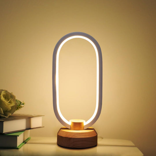 Small LED Table Lamps Modern Nightstand Oval Bedside