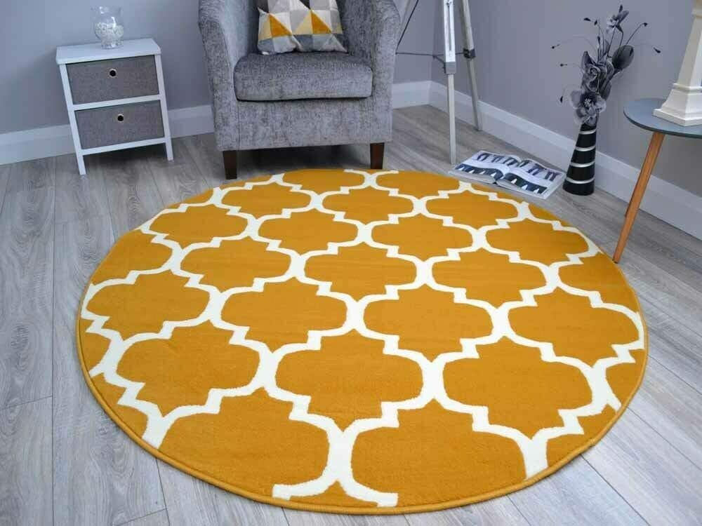Small Medium Large Ochre Mustard Round Circle Circular