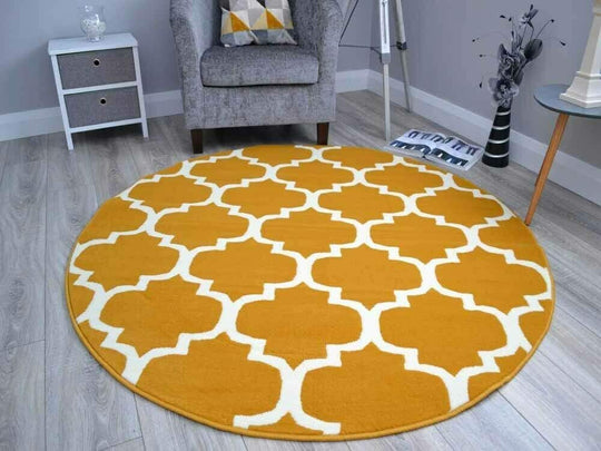 Small Medium Large Ochre Mustard Round Circle Circular