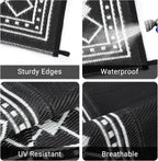 Small Outdoor Rug 5x8 Waterproof Reversible Patio Portable