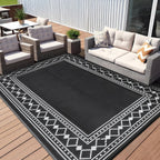 Small Outdoor Rug Waterproof Reversible Patio Portable