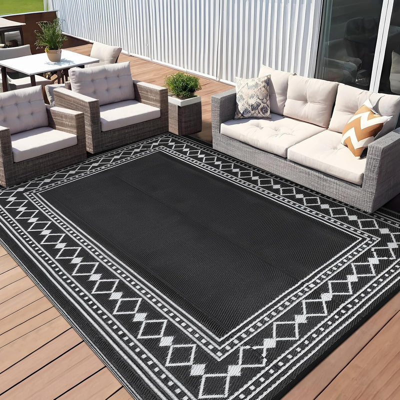 Small Outdoor Rug Waterproof Reversible Patio Portable