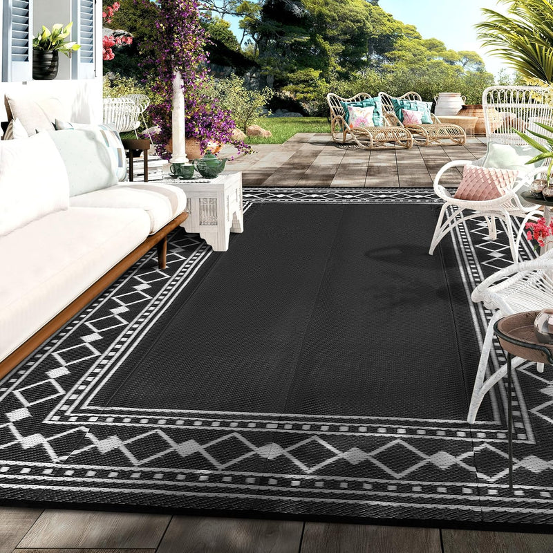 Small Outdoor Rug Waterproof Reversible Patio Portable
