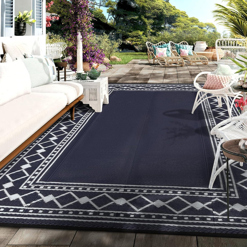 Small Outdoor Rug Waterproof Reversible Patio Portable