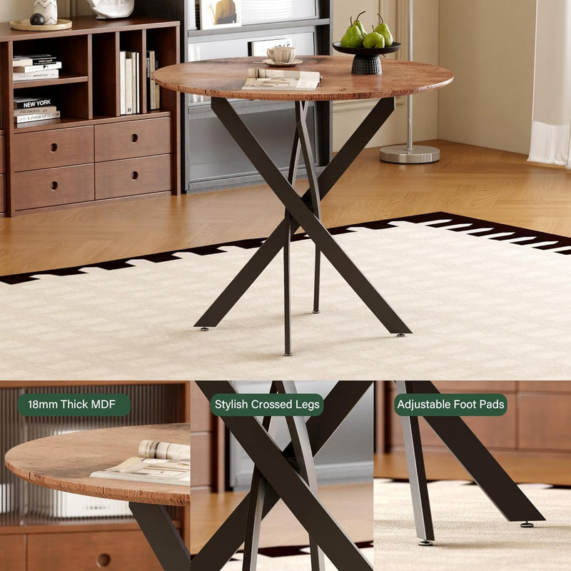 Small Round Dining Table Retro Kitchen 2 Seat