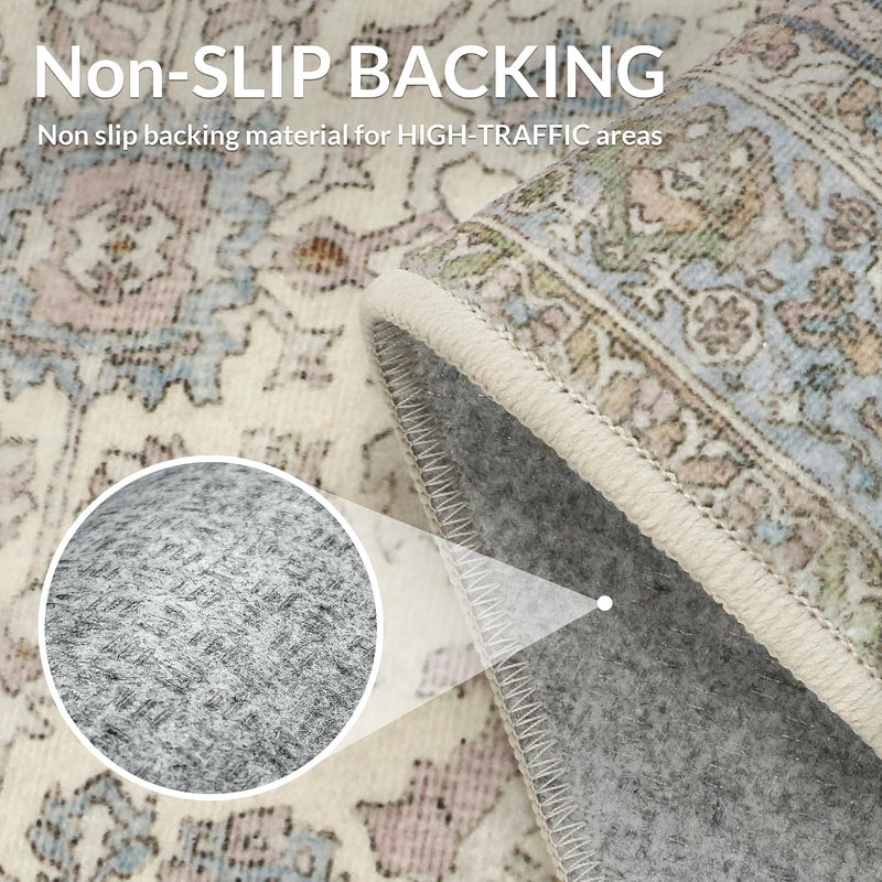 Small Rug Oat Taupe Washable Non-Slip Hallway