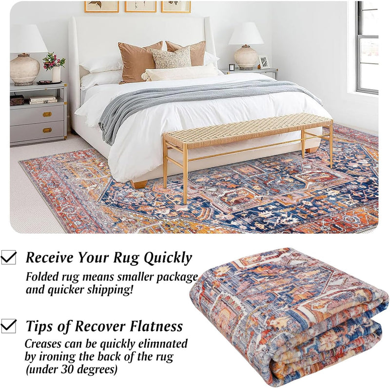 Small Rugs Non-Slip Faux Wool Door Mat