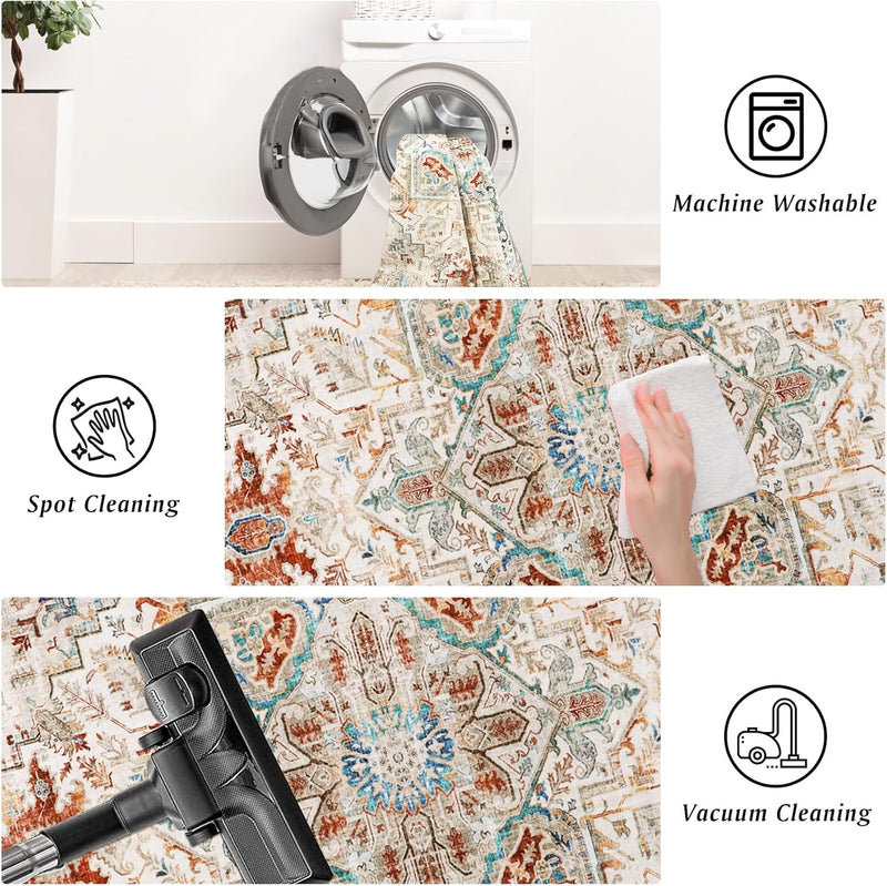 Small Rugs Non-Slip Faux Wool Door Mat