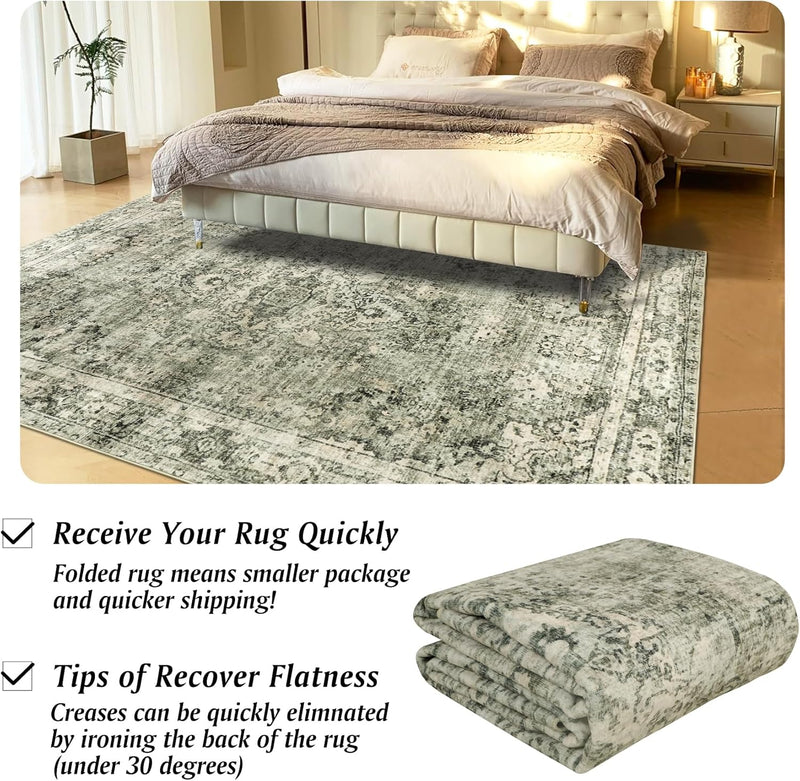 Small Rugs Non-Slip Faux Wool Door Mat