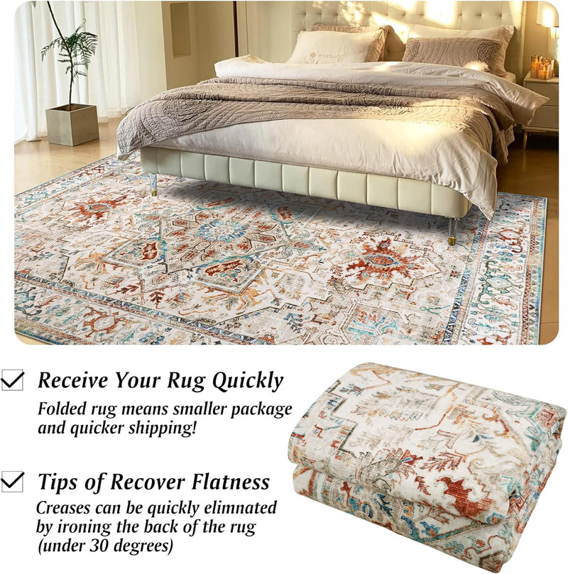 Small Rugs Non-Slip Faux Wool Door Mat