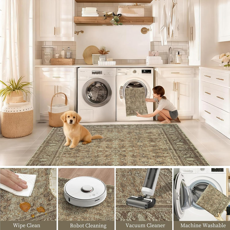 Small Rugs Non-Slip Faux Wool Door Mat