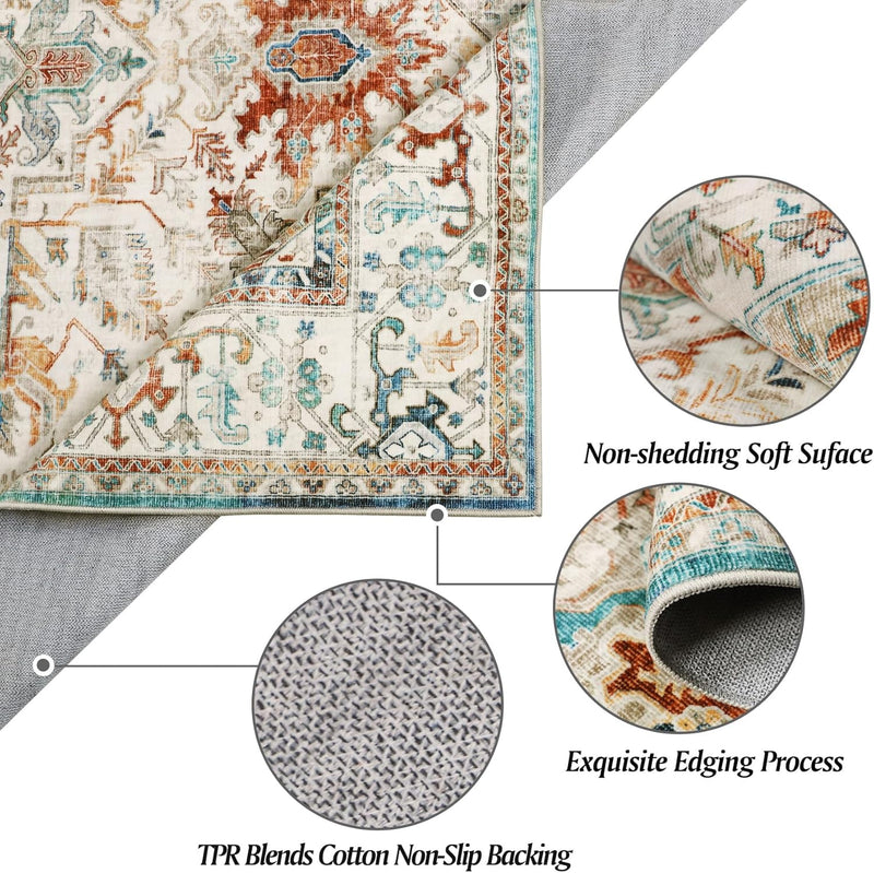 Small Rugs Non-Slip Faux Wool Door Mat