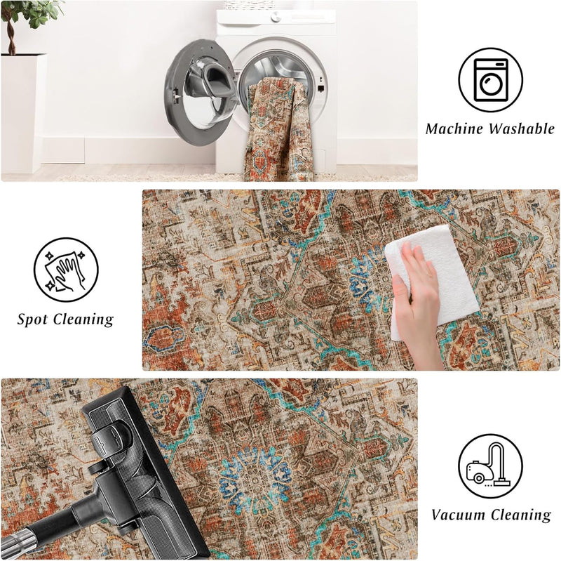 Small Rugs Non-Slip Faux Wool Door Mat