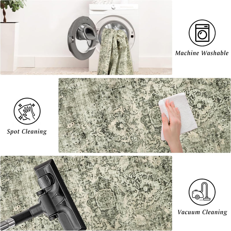 Small Rugs Non-Slip Faux Wool Door Mat
