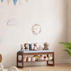 Small Shoe Bench with Cushion Storage Seat Wooden