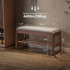 Small Shoe Bench with Cushion Storage Seat Wooden