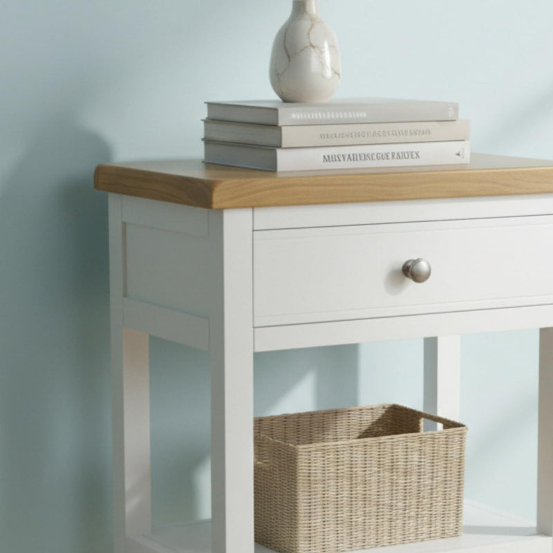 Small Side Table with Drawer Painted Console