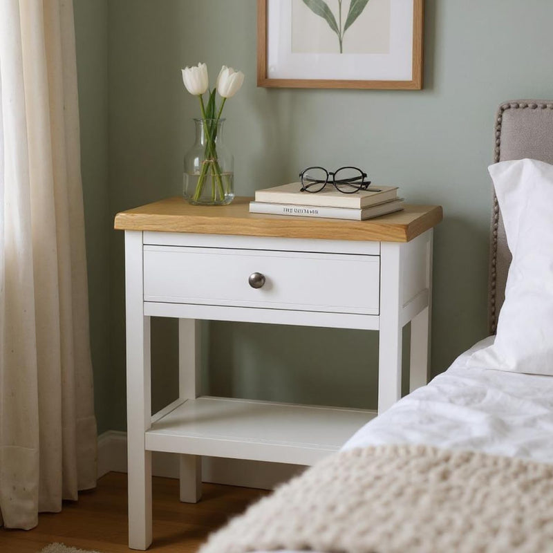 Small Side Table with Drawer Painted Console