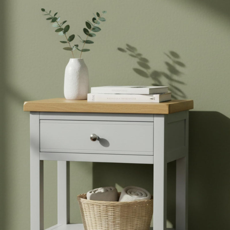 Small Side Table with Drawer Painted Console
